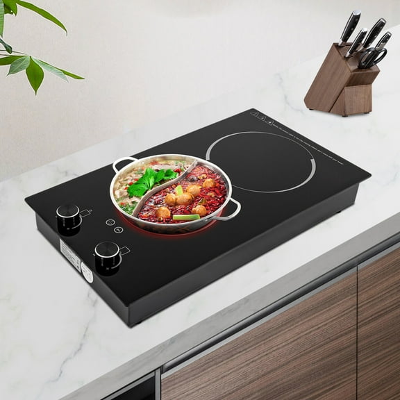 2100W Electric Induction Cooktop Stove Top 2-Burner Touch Control   Child Lock