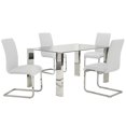 thumbnail image 2 of Chaise similicuir/Chrome(ensemble de 2) blanc, 2 of 6