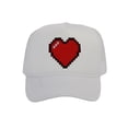 thumbnail image 1 of Men's 80's Retro Large 8 Bit Pixelated Heart Gamer Trucker Hat, White, 1 of 2