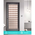 thumbnail image 5 of Window Privacy Film Brown Checkered Stained Glass Window Film Decorative Sun Block Window Cover Farmhouse Buffalo Plaid Window Clings Static Adhesive Sticker for Bathroom 35.4"x78.7", 5 of 7
