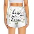 thumbnail image 4 of Uemuo Home Sweet Home Floral Pattern Women's Athletic Shorts High Waisted Running Shorts with Liner Pockets Gym Elastic Workout Shorts-Medium, 4 of 9