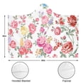 thumbnail image 3 of Wearable Blanket,Pioneer Flower Floral Print Pattern Hooded Wearable Flannel Blanket for Adults & Teens with Buckle,Winter Poncho Shawl Wrap Cape,60"x80", 3 of 5