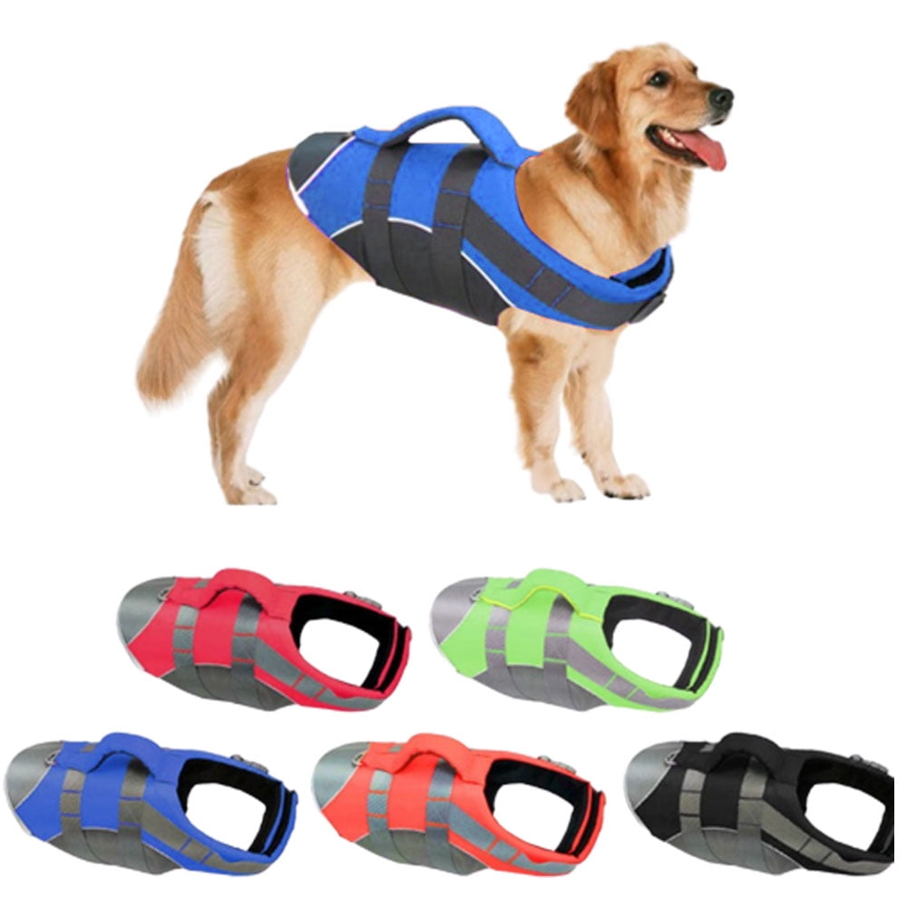 Dog Life Jacket Pet Life Vest for Swimming Boating, Ripstop Pet Swimwear with Reflective Stripe