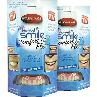 Instant Smile 2-Pack of Natural Shade Makeover Comfort Flex Fit Top Upper Veneer
