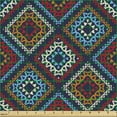 thumbnail image 2 of Ambesonne Aztec Fabric by the Yard Upholstery, Folk Motifs in Vivid Colors, 1 Yard, Night Blue Multicolor, 2 of 5