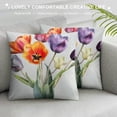 thumbnail image 3 of Fenyluxe Flowers Pillow Covers Short Plush Indoor Outdoor Pillow Case Square Design Breathable Easy to Change 1PC 20x20in, 3 of 5