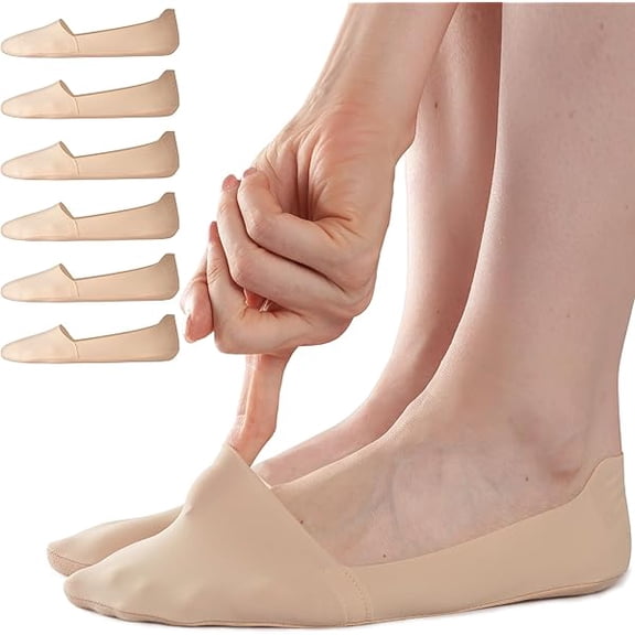 Eryueer No Show Socks Womens, Non Slip Low Cut 6 Pairs Thin Silky Dress Footies Liner Invisible Socks Flats Loafers Sneakers