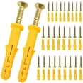 thumbnail image 1 of Plastic Drywall Wall Anchors and Screws Kit, 50Pcs Plastic Anchors and 50Pcs Flat Head Screws, for Wall Hanging and Mounting in Home Office, 6mmx30mm, 1 of 6
