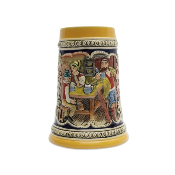 Oktoberfest Haus German Alpine Multicolor Ceramic Pub Engraved Beer Stein 0.75 Ltr