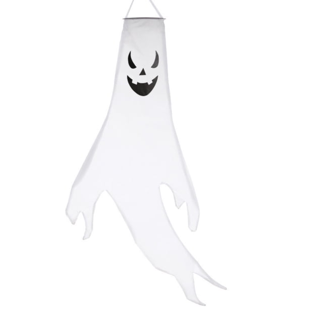 pdqouc Halloween Windsocks with White LED String Lights 47.2 Inch Light Up Hanging Outdoor Halloween Decorations Battery Operated Waterproof for Halloween Party Yard Decor