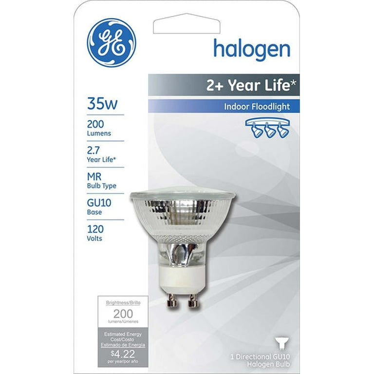 3 Pcs,GE Lighting Quartz Halogen GU10 MR16 Floodlight Bulb, 35W, 120V - Walmart.com