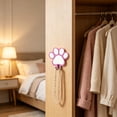 thumbnail image 5 of Wooden Paw Print Wall Hook, Decorative Dog Leash Stand Hanger with Metal Hook, Rustic Pet Supplies Organizer for Entryway, Cute Gift for Dog Lovers​, Pink, 5 of 6
