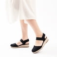 thumbnail image 5 of Ataiwee Women's Platform Wedge Heel Espadrille Sandals - Hook-and-Loop Closure with Ankle Strap, Comfortable Insole, lightweight Rubber Sole, Close-Toe Casual Summer Sandals., 5 of 7