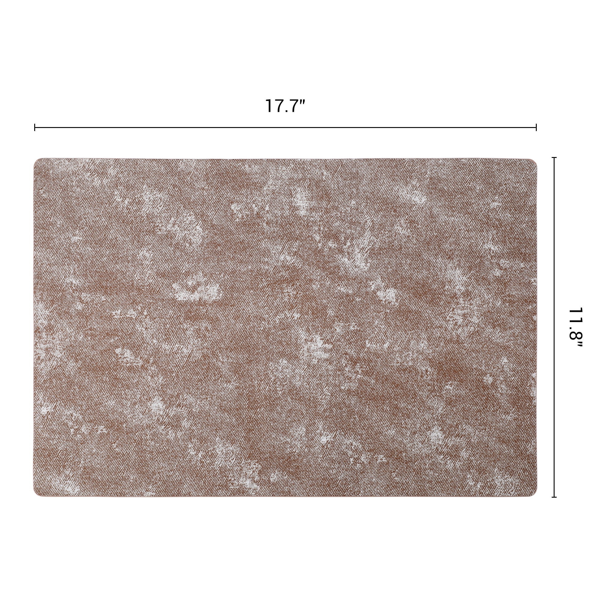 REGALWOVEN Rectangle Placemats Set of 6 Vinyl Placemats for Table Decor Washable Heat Resistant Table Placemats Wipeable Table Mat Bronze 17.7x11.8inch