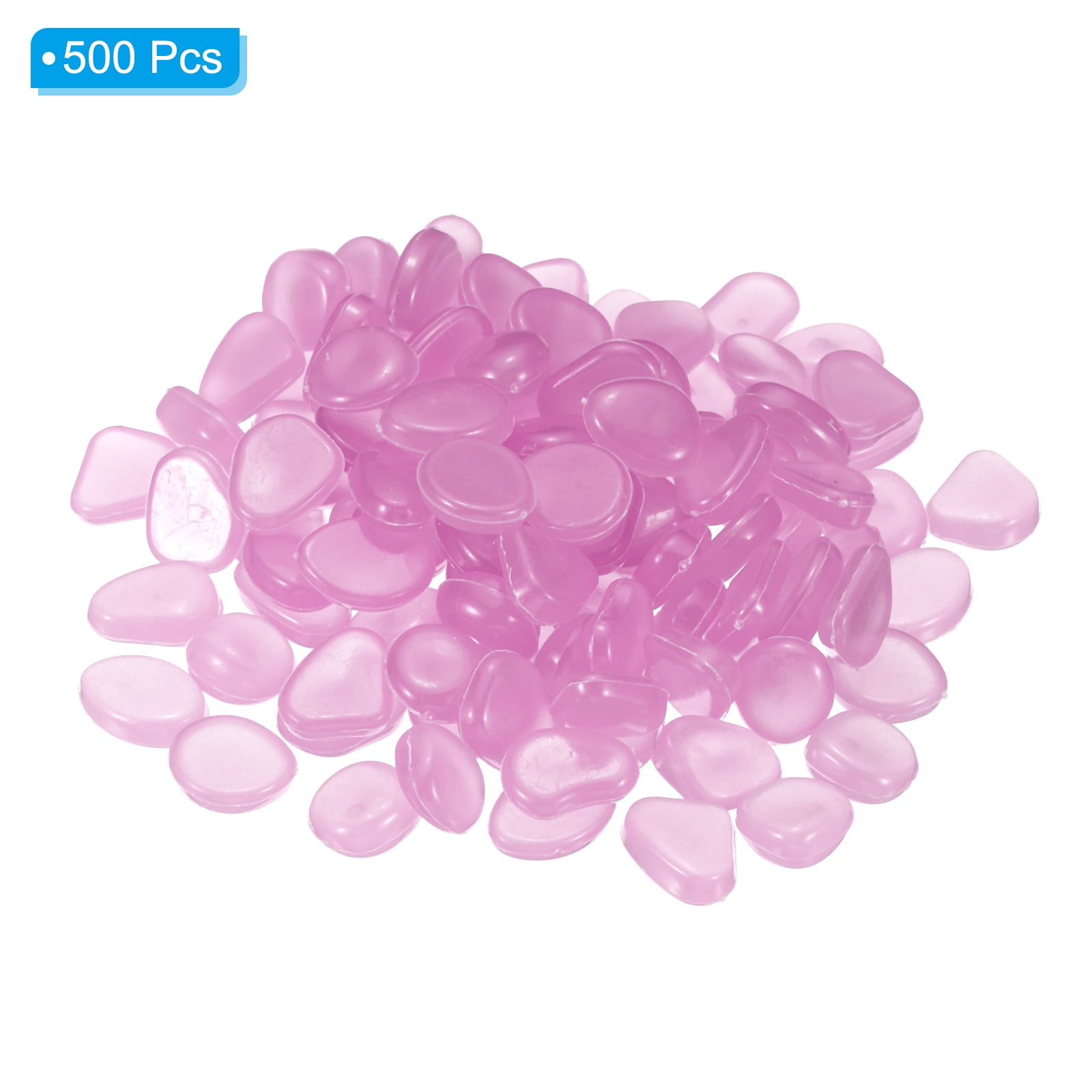Unique Bargains 500Pack Glow Rocks 8-11mm Glow Pebbles Luminous Stones Decor Purple