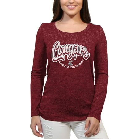 Washington State Cougars Funky Script Women'S/Juniors Team Long Sleeve Scoop Neck