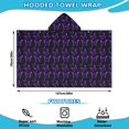 thumbnail image 2 of Purple Butterfly Pattern Hooded Bath Towel，50"x30" for Ages 3 To 12 Kids, Quick Dry Lightweight Soft Microfiber Hood Beach Towel Cover Up for Kids, 2 of 7