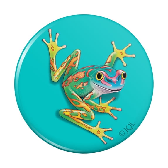 Big Tropical Rainbow Rainforest Tree Frog Kitchen Refrigerator Locker Button Magnet