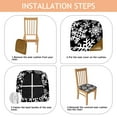 thumbnail image 4 of Black Christmas Snowflake Seat Covers for Dining Room Chairs Set Of 6,Stretch Printed Washable Chair Seat Cover with Elastic Ties and Button,Removable Waterproof Couch Cushion Covers, 4 of 6