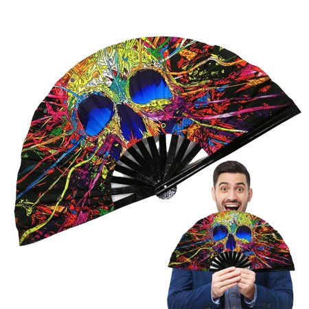 

Julam Rainbow Fan Rainbow Folding Fan Bamboo Holding Hand Fan Large Folding Fan with Bright Color Chinese Kung Fu Folding Fan for Festival Party Procession friendly