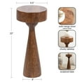 thumbnail image 3 of Kate and Laurel Solbrett Transitional Sophisticated Drink Table, 10 x 10 x 22, Walnut Brown, Mid-Century Sculptural Bedroom Nightstand with Unique Pedestal Table Design for Use as Indoor Plant Stand, 3 of 8
