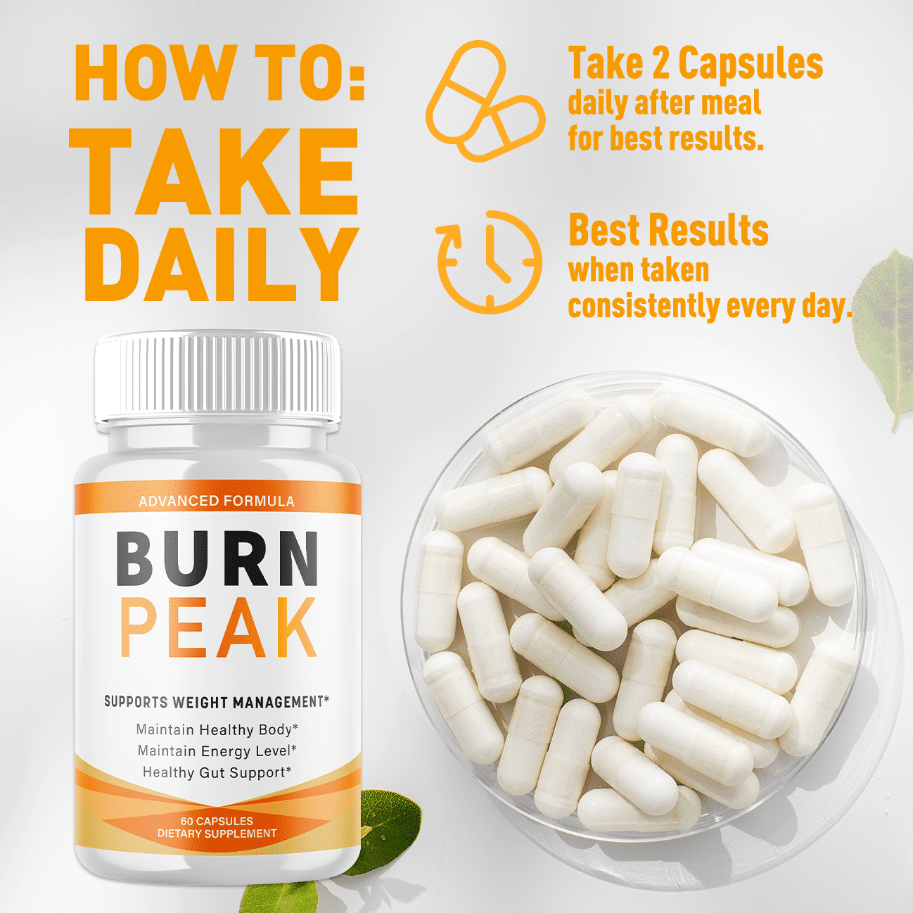 Burn Peak Advanced Formula Pills Supporting Energy and Healthy Lifestyle BurnPeak 300 Capsules
