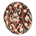 thumbnail image 3 of Designart 'Circular Retro Pattern Geometrical' Mid-Century Modern Wood Wall Clock, 3 of 5