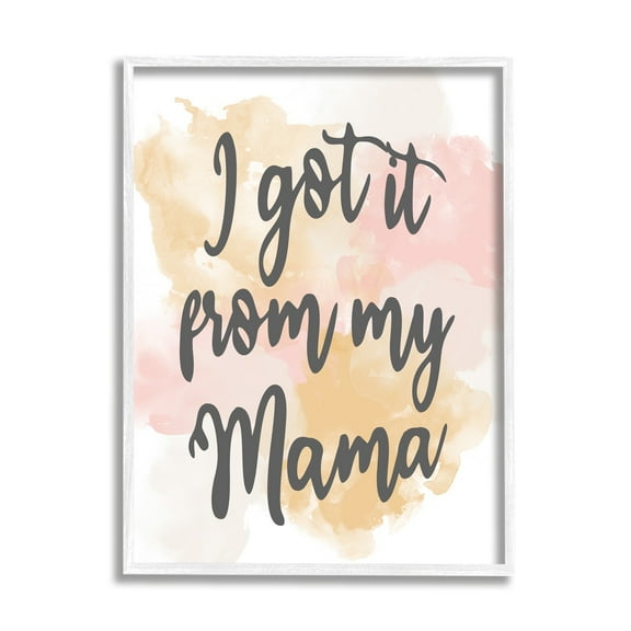 Stupell Industries Got It From My Mama Watercolor Effect Calligraphy Framed Wall Art, 11 x 14, Design by Kim Allen