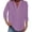 Purple, variant on WEIYLL Womens Tops V Neck 3/4 Sleeve Button Solid Hot Pink Top Sizes S
