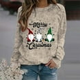 thumbnail image 3 of Merry Christmas Sweaters for Women 2025 Long Sleeve Crewneck Drop Shoulder Santa Xmas Pullover Sweater Jumper Tops, 3 of 4