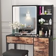 thumbnail image 2 of Makeup Table with Nightstand, Vintage Vanity Table with Sliding Mirror, Dressing Table with 4-Drawer Chest, Vanity Set with Large Drawers and Shelves for Bedroom by PAKASEPT, 2 of 10