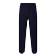 thumbnail image 4 of YDKZYMD Navy Mens Cargo Sweatpants With Fly Opening Fleece Wide Straight Leg Jogger Pant Athletic with Pockets Baggy Pant Warm Heavyweight Sweatpant Drawstring Casual Elastic High Waist Trousers 3XL, 4 of 5
