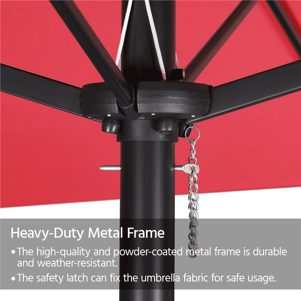 Renwick 13 FT Triple-Size Extra Large Patio Umbrella with Crank, Red