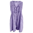 thumbnail image 4 of AWXNJUX Jumpsuits for Women Womens Casual Sleeveless Tie Front Denim Romper Overall Shorts Summer Jean Romper with Pocket Romper Combinaison Femme (Purple,XL), 4 of 6