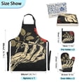 thumbnail image 3 of Skull Head and Rose 5 Pcs Kitchen Set Heat Resistant Oven Mitts and Non-Slip Pot Holders with Adjustable Cooking Apron, 3 of 6