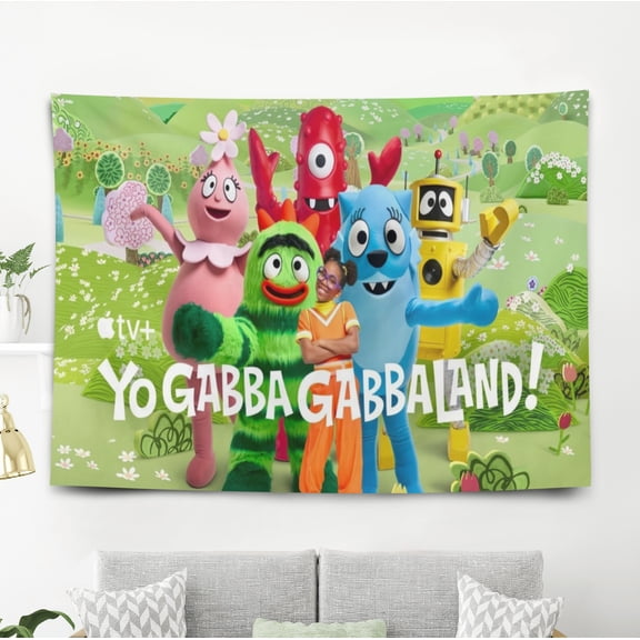 Tapestry for Yo Gabba Gabba Bedroom Dorm wall hanging Poster Backgrounds Banner Party Wall Art Decorations Kids Girls Teens Gifts Funny 40×60 inch