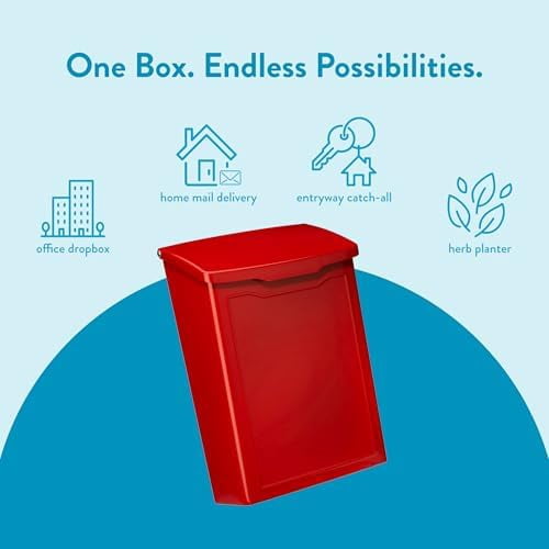 2681R Marina Wall Mount Mailbox, Small, Red