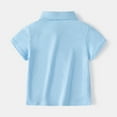 thumbnail image 4 of LIUYUNNN Toddler Youth Polo Shirts for Boys Short Sleeve Boys Light Blue Button up Shirt Boys School Uniform Shirts Classic 12-18 Months Boys Size ShirtsBoys Girls Four Seasons Outfits, 4 of 4