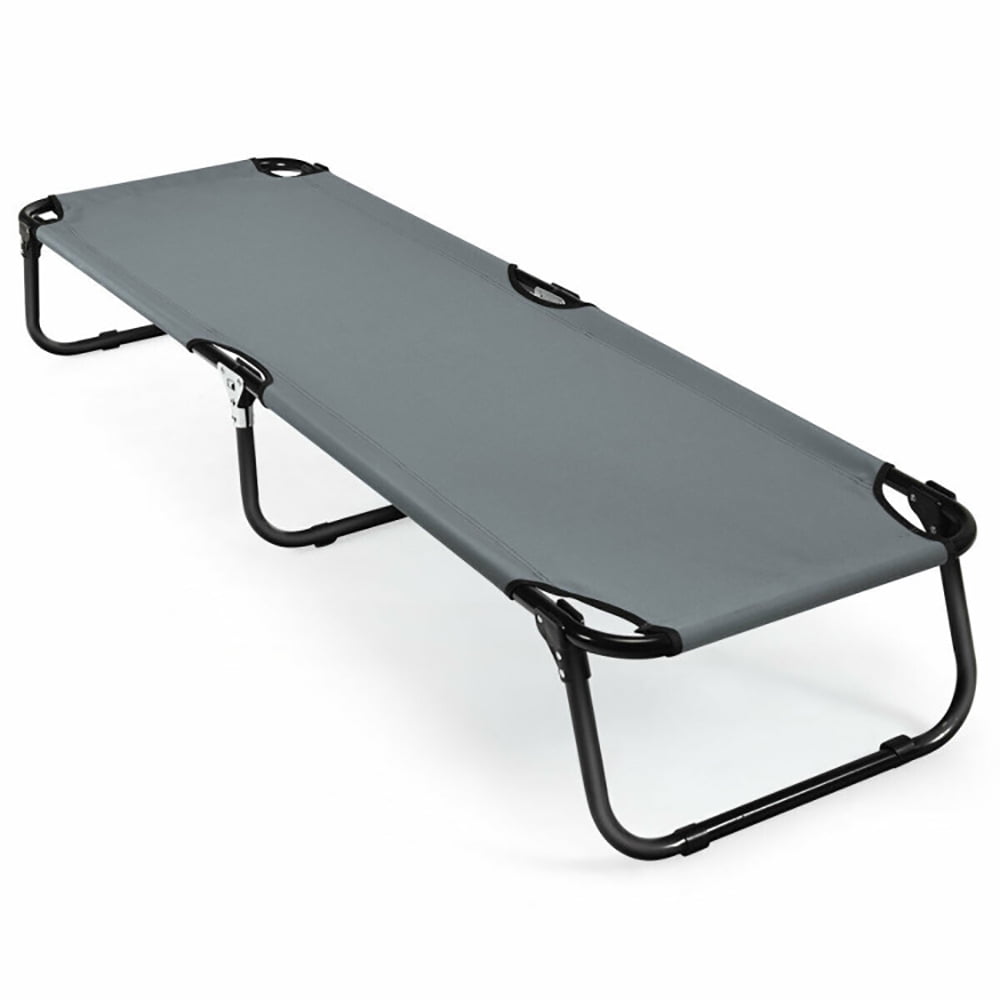 Aimee Lii Outdoor Folding Camping Bed for Sleeping Hiking Travel, Camping Cots for Adults, Gray