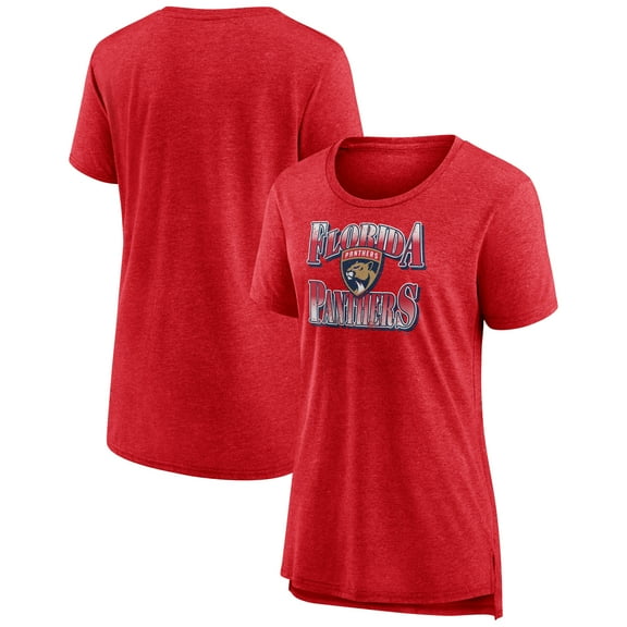 Women's Red Florida Panthers Crash the Net Tri-Blend T-Shirt