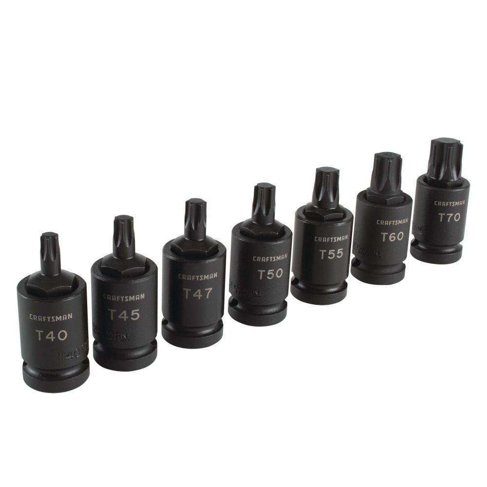 Craftsman 1/2 Inch Drive Torx Bit Impact Socket Set, 7 Piece