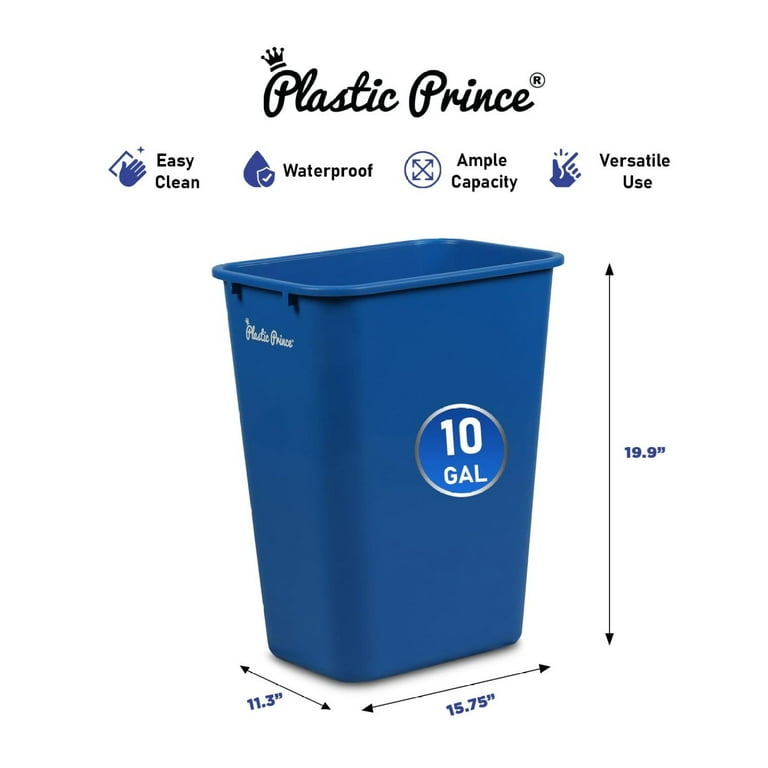 40-QT Black Wastebasket