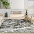 thumbnail image 5 of Well Woven Abstract Dunes Modern Retro Marble Flat-Weave Gray Gold 9'10" x 13' Area Rug, 5 of 7