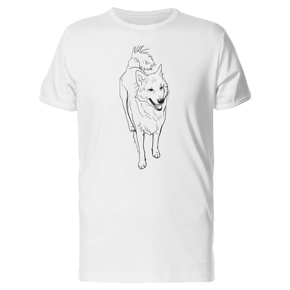 Beautiful Wolf Dog Sketch Tee Men's -Image by Shutterstock