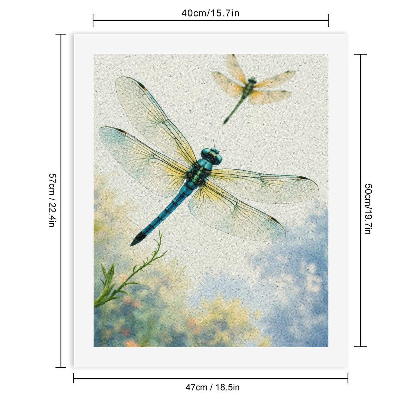 Paint by Numbers Kit for Adults, Dragonfly Blue Summer Scene Paint by Numbers, Easy Paint by Numbers Kit for Adults Beginner, DIY Adult Paint by Number Kits on Canvas, Home Decor