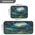 thumbnail image 4 of Kitchen Floor Mat 2 Sets Carpet Floor Mat Kitchen Mat Bathroom Mat Living Room Mat Bedroom Mat Absorbent Delicate Fabric No Ball Blue Lotus Flower Float, 4 of 7