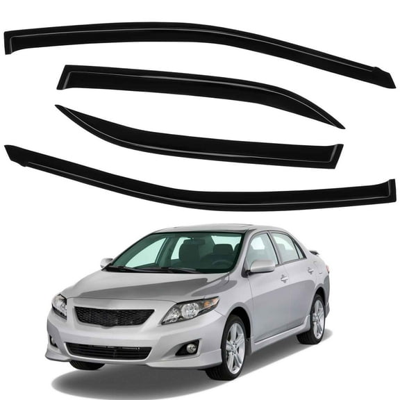 CCIYU Window Visors Side Window Deflector Window Deflector Sun Rain Guard 4Pcs Set Replacement fit for 2009-2013 for Toyota Corolla