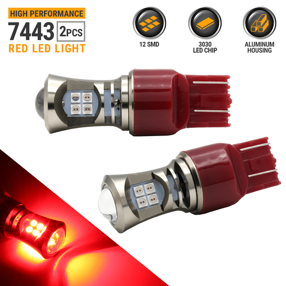 New Syneticusa 7443 Red LEDs Rear Tail Brake Stop Parkin Light Bulbs