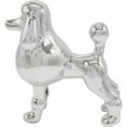 thumbnail image 5 of Ceramic Dog Statue - Metallic Silver Standing Poodle Dog Statue - Decorative Dog Sculpture for Garden or Home Décor - Poodle Dog Outdoor Statue - (9” x 3.5” x 9.25”), 5 of 17