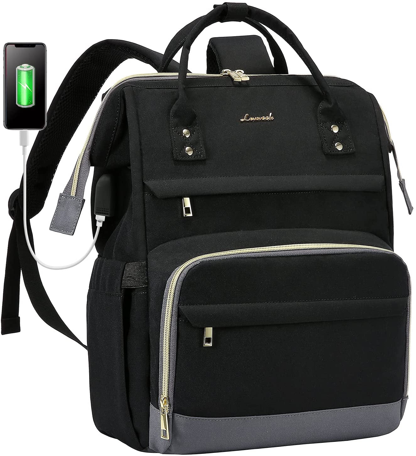 Laptop Backpack Women Teacher Backpack Nurse Bag Work Backpack Purse 15.6-Inch 